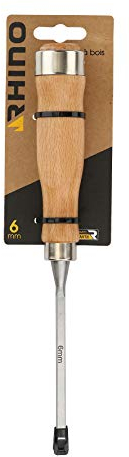 Rhino 43002 - Scalpello da 6 mm, strumento per falegnameria, larghezza 6 mm, permette di eseguire tutti i tipi di tagli, di regolazioni su legno, NC