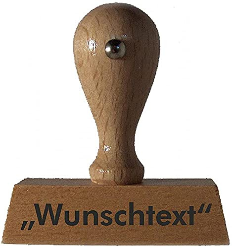 Holzstempel mit individueller Textplatte, Wunschtext, 2zeilig, 5 cm, gleich online gestalten