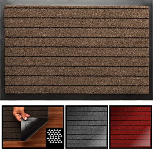 LucaHome - Felpudo Nevada Entrada a Casa Antideslizante, Impermeable, Lavable, Antibacterias Para Interior y Exterior - Pasillo, Cocina, Dormitorio (Marrón, 40 x 60 cm)