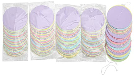 Kreis Punkt Papiergirlande, 5 Stück Pastell Regenbogen Hängedeko aus Papier für Geburtstag, Hochzeit, Babyparty, Klassenzimmer Dekoration