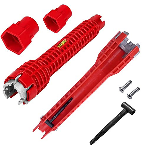Waschbecken Installer Werkzeug, Spülenschlüssel Installer, Sink Faucet Installer, Multifunktionaler Spülenschlüssel, Doppelkopfschlüssel für Toiletten Spülbecken, Bad Wasserhahn, Küchen Sanitär