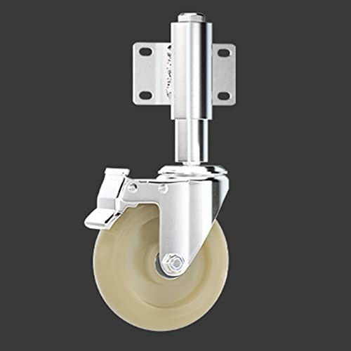 FREAZE Drehbar Torrollen Federbelastete Torrollen Schwerlast Räder Für Schiebetore Nylon Robust Langlebig 5Zoll 1Stück (Color : Retractable stem 30mm, Size : 3inch)