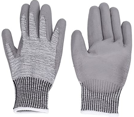 Gants de Travail, PE Gants de Protection contre les Coupures à Prise Fine Enduits de PU pour l'horticulture (L)