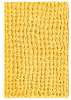 Decomira Badmatta halkfri av mjuk Chenille | Superabsorberande och maskintvättbar | Kan kombineras som badmatta set | För badrum, dusch, badkar eller som wc matta | Gul - 50x80 cm