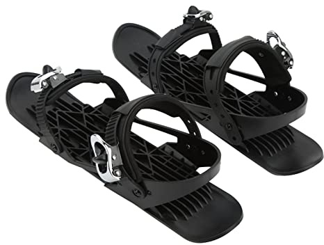 Mini Skidskor, Bärbara Skidskridskor Justerbar Bindning Utomhus Mini Snowboard Skidskor Sport Snöskor Skidblad för Män och Kvinnor för Skogsstigar, Svart