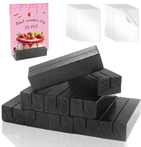 GZqiancang 10 Pezzi Portacarte in Legno di Faggio,Segnaposto Legno con 10 Pezzi Pannelli Acrilici Trasparenti per Ristoranti Matrimoni Banchetti Feste Celebrazioni