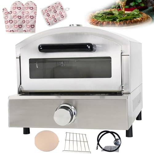 forplubossmmp 14 Commercial Pizza Oven | Electric Pizza Maker with Double Deck | Stainless Steel Outdoor Toaster Oven | Temperature Control | Exhaust Port | Multipurpose Home Restaurant Toaster