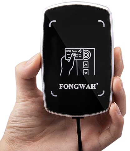 Fongwah RFID-Kartenleser, UID-Scanner, 13,56 MHz und 125 kHz, NFC-Kartenleser, Tastatur-Emulator für ISO14443A/B M1 Desfire Ultraleichte Karten und Näherungskarten