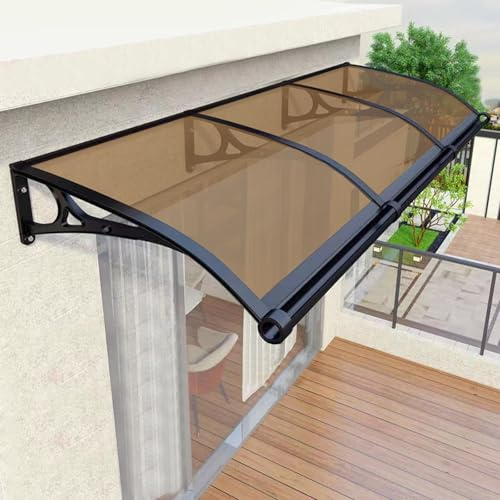 KAILODI Vordach für Haustür, Vordach Terrasse mit Halterung aus Aluminiumlegierung,Überdachung Haustür mit Großem Waschbecken,Wetterfeste Türvordach,für Garage Balkon Fenster