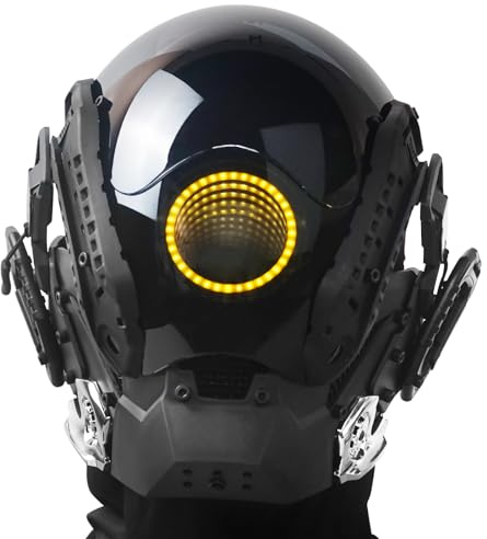 Marikito Maschera LED Punk, design dell'abisso, maschera infinita, perfetta per feste di Halloween, cosplay