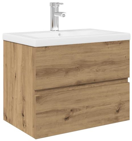 vidaXL Mueble para Lavabo con Lavabo Integrado y Grifo Roble Artesanal