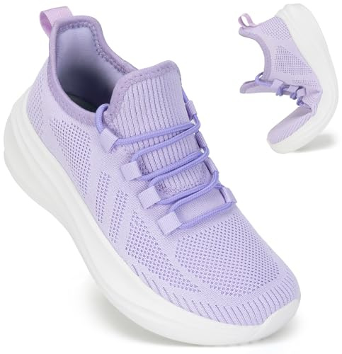 ZOVE Wide Toe Box Shoes Women Extra Wide Width Tennis Sneakers Ultra Light Running Shoes for Women Non-Slip Diabetic Walking Gym Workout Trainer 8815 Purple 36
