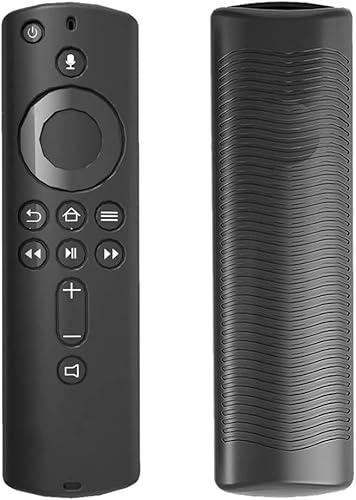 Funda protectora negra de 5.9 pulgadas, funda de silicona suave, a prueba de golpes, antideslizante, repuesto para control remoto Amazon Fire TV Stick 4K, accesorios de control remoto