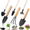 Mainiusi Kinder Gartengeräte 6 Stück, Klein Gartenwerkzeug Set Klein Gartenwerkzeug Kinder, Gartenhacke Klein Gartenschaufel, Mini Handrechen Garten Werkzeug für Pflanzen, Umpflanzen, Erde Auflockern