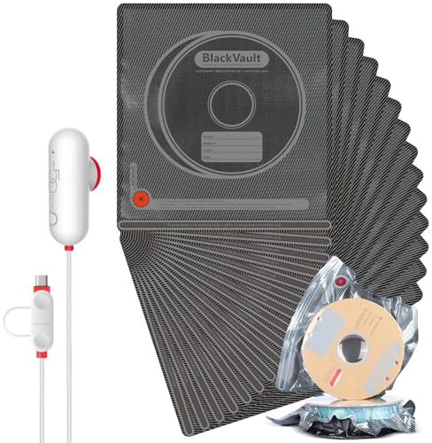 Vacbird Memorizzazione di filamenti 3D, 20 sacchetti sottovuoto neri con pompa USB (30 x 34 cm) possono bloccare la luce solare per stampanti 3D, memorizzazione di filamenti di stampa 3D, protezione