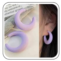 Aneneiceera Vintage Acrilico Viola Cerchio Orecchini Chunky Cerchio Dangle Orecchino Acrilico Cerchio Orecchino Spesso Caramella Colore C Forma Orecchini Gioielli Per Le Donne (viola)