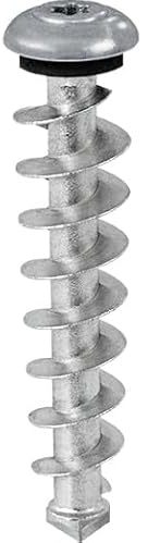 Dämmstoffschraube TEREDO | Zinkdruckguss | 60 mm | 50 Stück Isolierdübel | Dübel | Schraube | Spiraldübel | Dämmstoffdübel Farbe: dunkelgrau (RAL 7045)