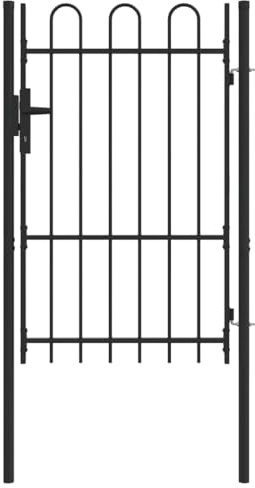 vidaXL Cancello per recinzione con blocco Grigio 103 x 200 cm, Cancello pesante per giardino e terrazza, accessorio resistente, barriera grigia per patio