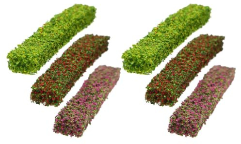 TOPBATHY Arbustos en Miniatura Estáticos para Modelismo, 6 Piezas Multicolor, Micro Arbustos Falsos de Plástico para Decoración de Dioramas y Paisajes Ferroviarios, Accesorios DIY