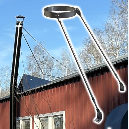 kaminofenrohr-dachhalterung Dachdurchführungs-Schornsteinset, Winter-Schornsteinhalterung, universelle, 8,4–40,4 cm lange Schornsteinverlängerung, wasserdichtes Halterungsset(DIA- 180MM(7.1))