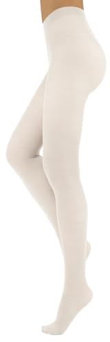 CALZITALY Collant Lana Merino, Calze Donna, Collant Inverno | S, M, L, XL | 100 DEN | Made in Italy (IT, Testo, M, Regular, Regular, Avorio)