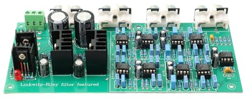 Lawnoval Linkwitz-Riley Network, Crossover Board Elettronica a 3 Vie con Punti Crossover Regolabili, Uscita a 6 Canali per Sistemi Amplificatori Audio Fai da Te, Nero