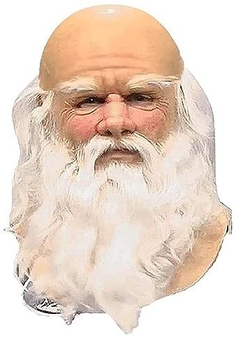Jorzer jultomtemask med vitt skägg latex jul söt barn vuxna hela ansiktsmasker för cosplay kostym julfest karneval jultomten mask