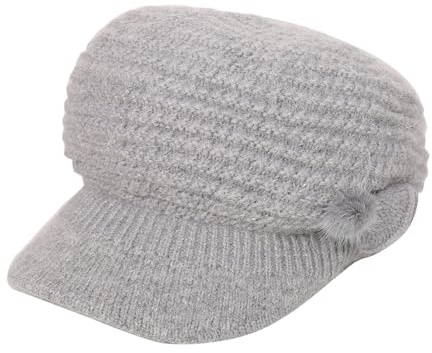LZPCarra Strick Barett Damen Schwarz gefärbte Bunte Mütze mit Buchstaben-Charm, Strickmütze für Damen Damenhut Winter Sportlich (Grey, One Size)