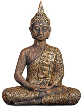 gartendekoparadies.de Statue de Bouddha thaïlandais en pierre - Hauteur : 59 cm - 33 kg - Résistante au gel - Pour l'extérieur