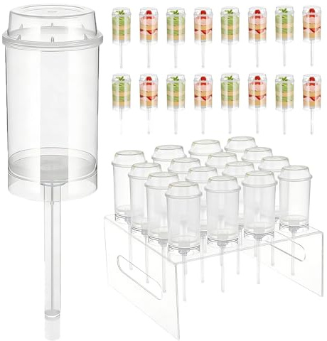 Contenedores De Pastel De Push Pop Genérico - Tubos De Postre Push-up, Tubos De Servicio De Postre, Soporte De Contenedor Pop Con Tapa, Soporte De Tartas Fácil De Usar | Aplicación De