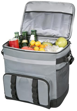 Glaciere A Ruote – Tessuto Oxford EVA 33x28x38 Cm | Cassetta Ghiaccio Con Ruote | Borsa Termica Trolley | Frigoriferi Portatili Per Uso Esterno Campeggio Picnic Viaggi Feste In Spiaggia E Uso Giornali