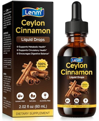 Ceylon Cinnamon Liquid Drops, Cinnamon Extract Supplement, Antioxidant Support & Digestive Health, Easily Absorbed Formula for Daily Wellness Support, 60ml