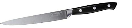 Nirosta Trinity Cuchillo Universal 14/25 cm, Acero Inoxidable 18/10, Mango de Plástico ABS, 250 X 21 X 18 mm, Cuchillo de Cocina con Hoja de 14 cm, Diseño Alemán, Color Gris y Negro, 1 ud.