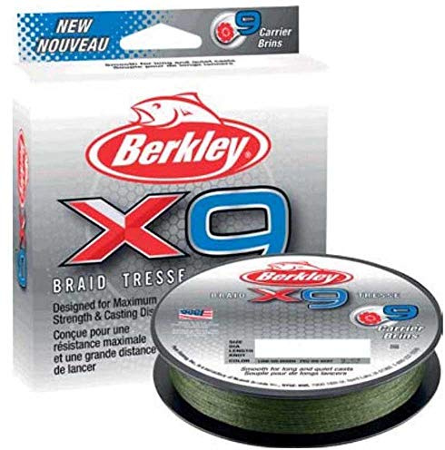 Berkley X9 Braided Fishing Line - 9 Strand Braid Line for Saltwater and Freshwater Fishing, Unisex,, Crystal, 7.6kg| 328yd | 300m