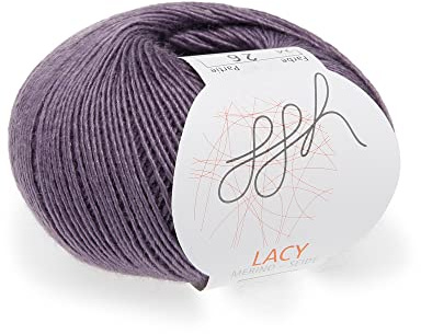 ggh Lacy - Merinowolle mit Seide - 25g Wolle zum Stricken oder Häkeln - Lace-Garn - Farbe 024 - Mauve