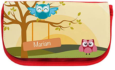 Kosmetiktasche mit Namen Mariam und Eulen-Motiv | Schminktasche | Viele Vornamen zur Auswahl