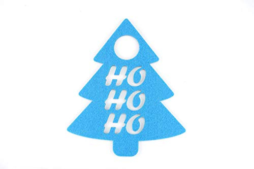 Weihnachtsbaum HO HO HO Türkis | Türanhänger aus Filz | Höhe ca. 22 cm