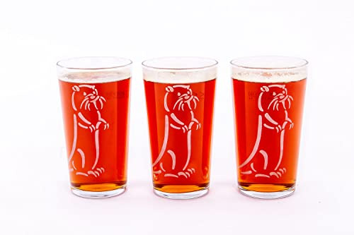 Devon Hampers Set of 3 Otter Ale Glasses - Standard Box