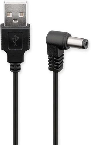 Goobay 55159 - Cavo di alimentazione DC, cavo di alimentazione, cavo di collegamento, da USB a spina cava DC, 5,5 x 2,1 mm, 5 V, nero, 1,5 m