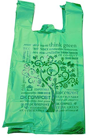 4 kg Sacchetti A Strappo Verdi 32x60 RobustiUltra Resistenti per la Spesa Buste Biodegradabili Compostabili 2015/720 Standard Uni EN 13432:2002 Circa 200 Pezzi