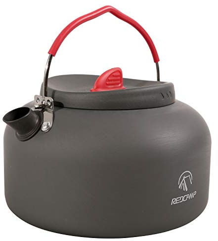 REDCAMP Bouilloire de Camping Portable 1,4L Ultra-légère en Aluminium Anodisé pour Le Camping, la Randonnée et Le Voyage, avec Sac de Transport