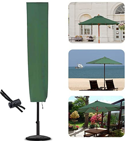Sonnenschirm-Abdeckung für Terrassenschirm, 153 x 30 x 30 cm, wasserdicht, reißfest, 600D Oxford PVC-Beschichtung, Grün, KEINE ZIP
