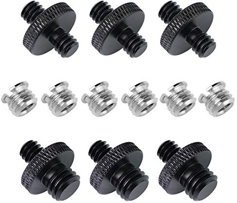 Kamera Schrauben Adapter Set 12 Stück 3/8 auf 1/4 Adapter für Stativ/Kamerahalterung/Einbeinstativ/Kugelgelenk/Licht Standplatz/Beleuchtungs Halterung