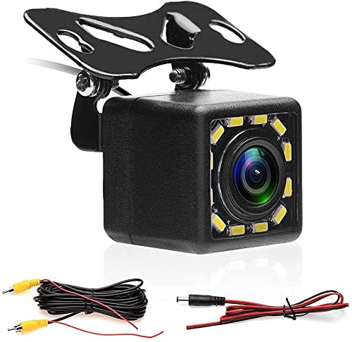 Camecho Rückfahrkamera mit Super Nachtsicht IP67 Wasserdicht Auto Rückfahrkamera 170° Weitwinkel 12 LED Nachtsicht Rückfahrkameras