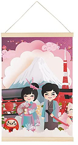 Magnetischer Posterrahmen Japan Posterschiene Holz Posterleisten Drucken Posterhänger Bilderleiste 40x60cm
