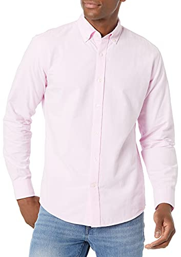 Amazon Essentials Chemise en Tissu Oxford Extensible à Manches Longues, Coupe Classique (Grandes Tailles Disponibles) Homme, Rose Pâle, M
