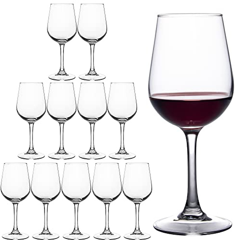 FAWLES Fully Tempered Wine Glasses, Shock Resistant Wine Glass Set for Red or White Wine, Dishwasher Safe Stem Glasses for Restaurants, Bars, Home (Set of 12, 12 oz)