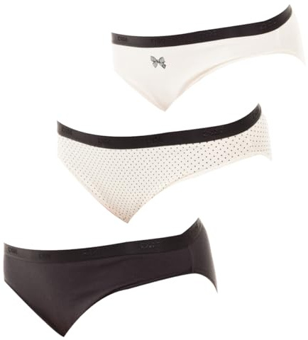 Dim Culotte Femme Les Pockets Coton x3 | Lot de Slips Multicolores | Confort Coton & Élasthanne | Ceinture Douce | Style Quotidien