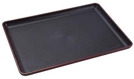 Plats de service en plastique acrylique, plateau de service rectangulaire de 3 pièces, plateau de table basse, plateau de service pour camping, barbecue, fête, buffet, entrées/noir), plateau