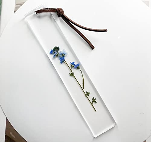 XINGNIAO Trockenblumen-Harz-Lesezeichen mit Gepressten Blumen - Transparentes Acryl für Kinder, Frauen, Lehrer, Studenten, Leseplaner, Buchclub